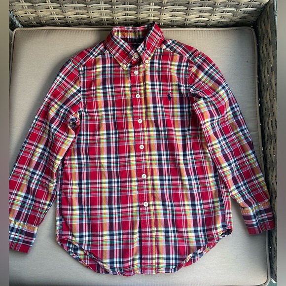 EUC Ralph Lauren Multicolor Plaid Shirt Boys Size 8 - Picture 1 of 4